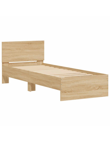 Letto con LED Rovere Sonoma 80 x 200 cm Legno ingegnerizzato