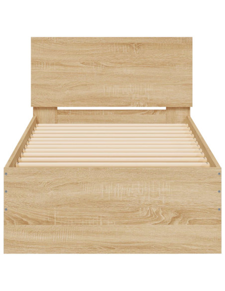 Letto con LED Rovere Sonoma 80 x 200 cm Legno ingegnerizzato