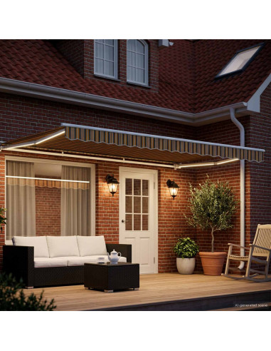 Cornice per Tenda Manuale con LED 4,5 × 3,5 m
