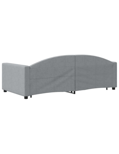 Divano Letto con Letto Estraibile Grigio Chiaro 100x190 Tessuto