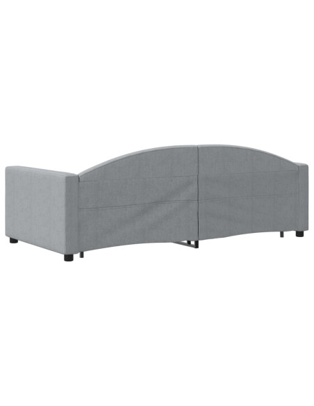 Divano Letto con Letto Estraibile Grigio Chiaro 100x190 Tessuto
