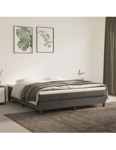 Materasso a Molle Insacchettate Rigidità Media Grigio Scuro 152x203x20 cm Queen in Velluto