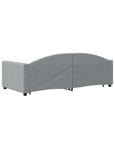 Divano Letto Estraibile Cassetti Grigio Chiaro 100x190 Tessuto