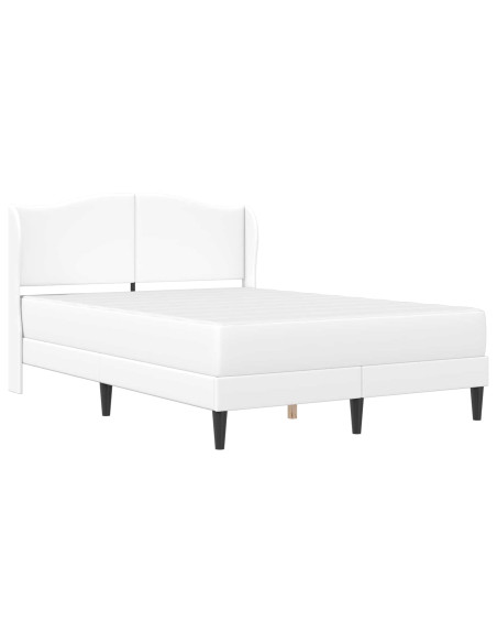 Struttura del letto con testiera Bianco 140 x 190 cm Similpelle