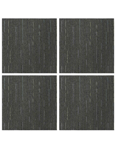 Piastrella per Tappeto Verde Striato Chiaro 50 x 50 cm 4 pcs
