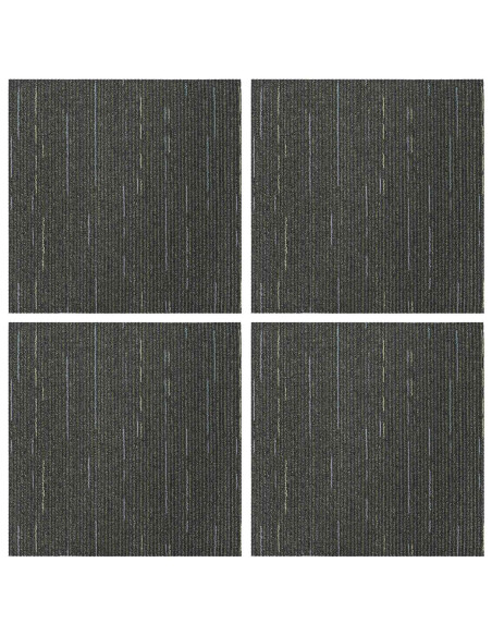 Piastrella per Tappeto Verde Striato Chiaro 50 x 50 cm 4 pcs