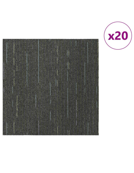 Piastrella per Tappeto Verde Striato Chiaro 50 x 50 cm 20 pcs