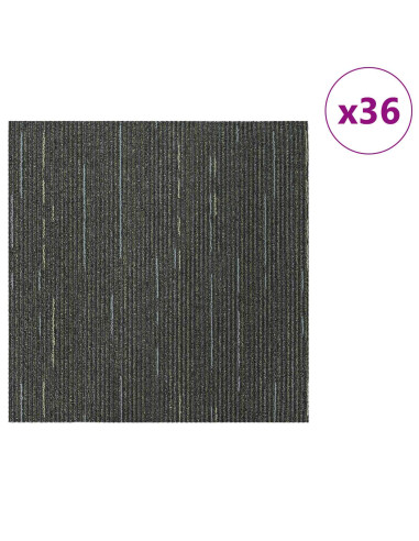 Piastrella per Tappeto Verde Striato Chiaro 50 x 50 cm 36 pcs