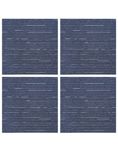 Piastrella per Tappeto Strisce Blu 50 x 50 cm 4 pcs PP e Bitume