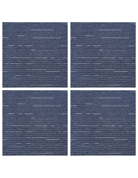 Piastrella per Tappeto Strisce Blu 50 x 50 cm 4 pcs PP e Bitume