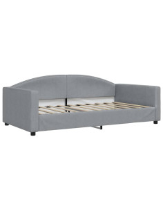 Letto da Giorno Grigio Chiaro 100x190 cm in Tessuto 2