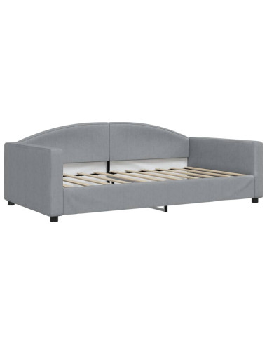 Letto da Giorno Grigio Chiaro 100x190 cm in Tessuto