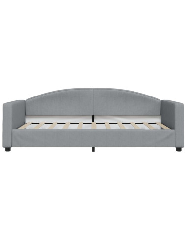 Letto da Giorno Grigio Chiaro 100x190 cm in Tessuto