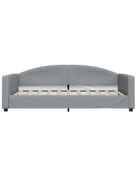 Letto da Giorno Grigio Chiaro 100x190 cm in Tessuto