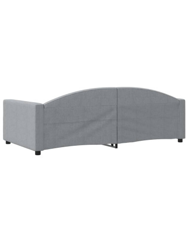 Letto da Giorno Grigio Chiaro 100x190 cm in Tessuto