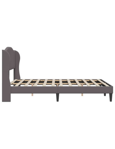 Struttura del letto con testiera Grigio 140 x 190 cm Similpelle