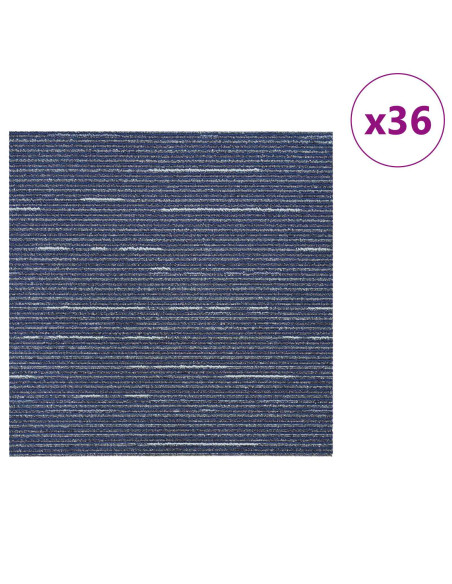 Piastrella per Tappeto Strisce Blu 50 x 50 cm 36 pcs