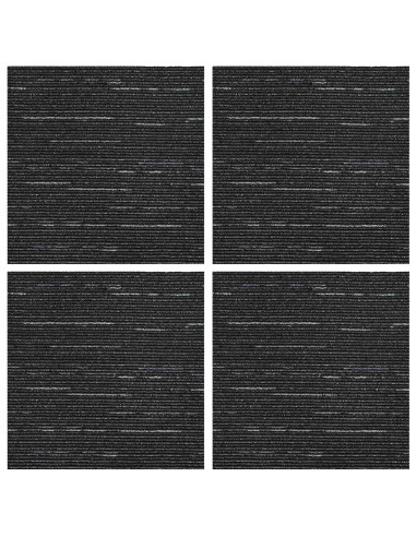 Piastrella per Tappeto Strisce Nere 50 x 50 cm 4 pcs