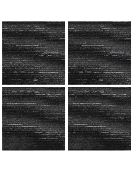 Piastrella per Tappeto Strisce Nere 50 x 50 cm 4 pcs