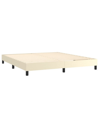Giroletto a Molle con Materasso e LED Crema 160x200 cm
