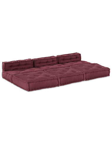 Unità di Divano Modulare 4 pcs Bordeaux Tessuto