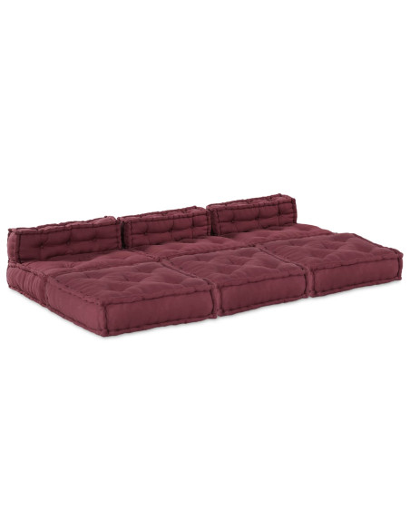 Unità di Divano Modulare 4 pcs Bordeaux Tessuto