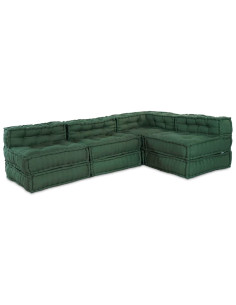 Unità di Divano Modulare 4 pcs Verde Tessuto