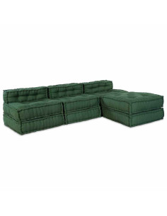 Unità di Divano Modulare 4 pcs Verde Tessuto