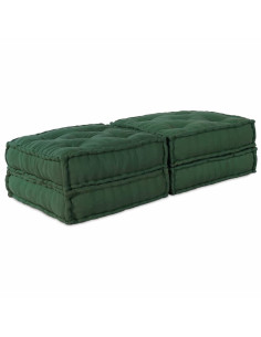 Unità di Divano Modulare 2 pcs Verde 140 x 70 x 36 cm Tessuto