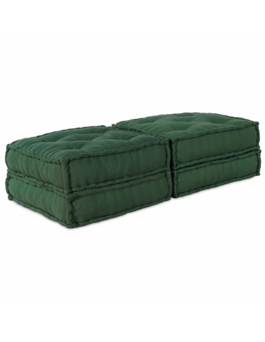 Unità di Divano Modulare 2 pcs Verde 140 x 70 x 36 cm Tessuto