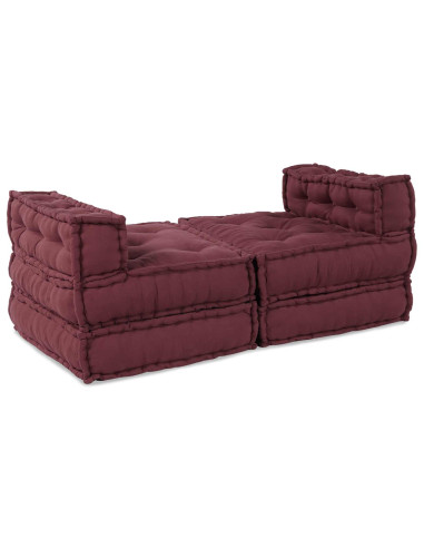 Unità di Divano Modulare 4 pcs Bordeaux Tessuto