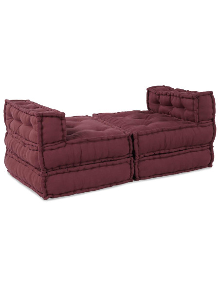 Unità di Divano Modulare 4 pcs Bordeaux Tessuto