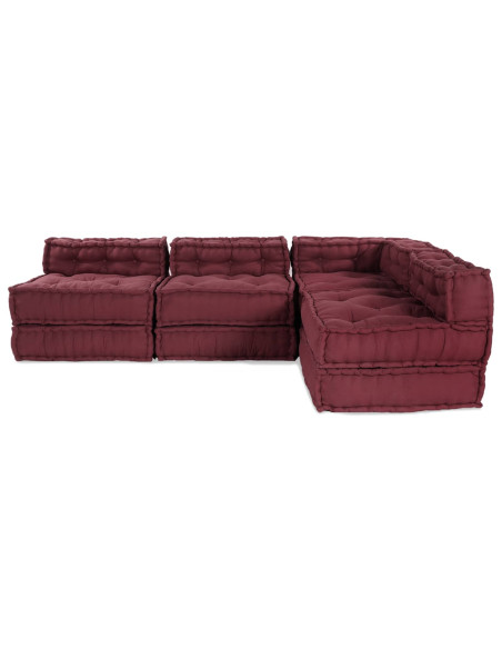 Unità di Divano Modulare 4 pcs Bordeaux Tessuto