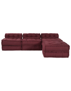 Unità di Divano Modulare 4 pcs Bordeaux Tessuto 2