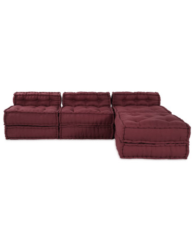 Unità di Divano Modulare 4 pcs Bordeaux Tessuto
