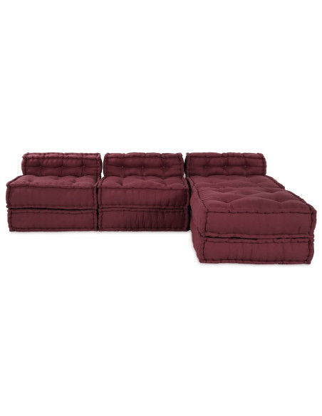 Unità di Divano Modulare 4 pcs Bordeaux Tessuto