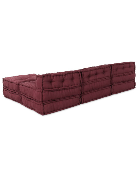 Unità di Divano Modulare 4 pcs Bordeaux Tessuto