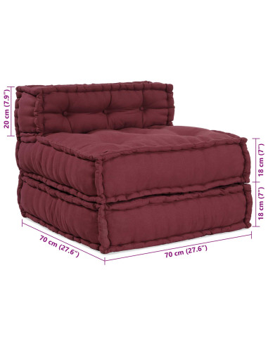 Unità di Divano Modulare 4 pcs Bordeaux Tessuto