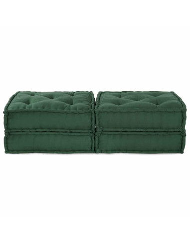 Unità di Divano Modulare 2 pcs Verde 140 x 70 x 36 cm Tessuto