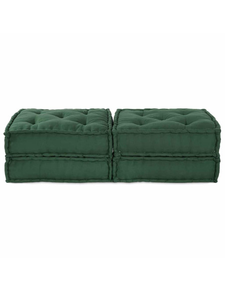 Unità di Divano Modulare 2 pcs Verde 140 x 70 x 36 cm Tessuto
