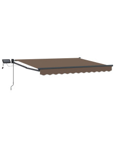 Tenda retrattile manuale con LED Tortora