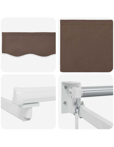 Tenda retrattile manuale con LED Tortora