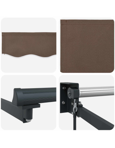 Tenda retrattile manuale con LED Tortora