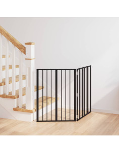Cancello per cani 2 pcs Nero 60 x 80 cm Acciaio zincato