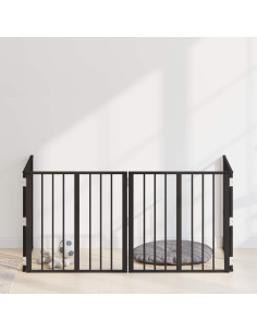 Cancello per cani 4 pcs Nero 60 x 60 cm Acciaio zincato