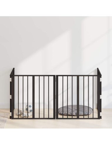 Cancello per cani 4 pcs Nero 60 x 60 cm Acciaio zincato