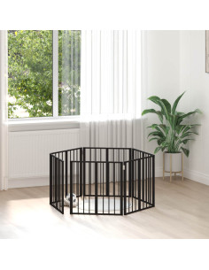 Cancello per cani 6 pcs Nero 60 x 60 cm Acciaio zincato
