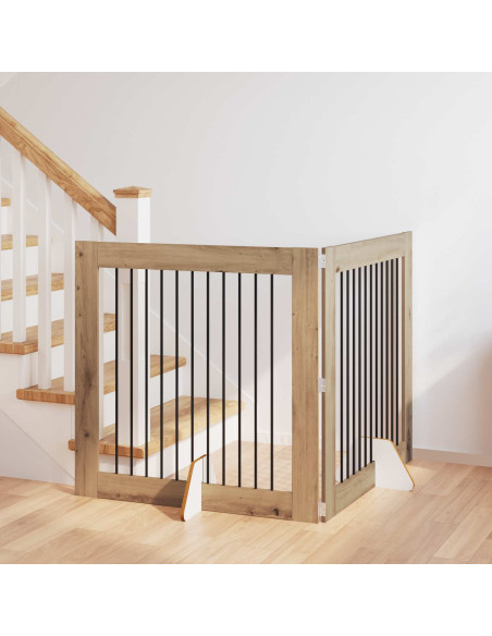 Cancello per cani con supporti 2 pcs Rovere Artigianale