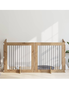 Cancello per cani con supporti 4 pcs Rovere Artigianale