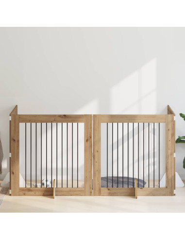 Cancello per cani con supporti 4 pcs Rovere Artigianale